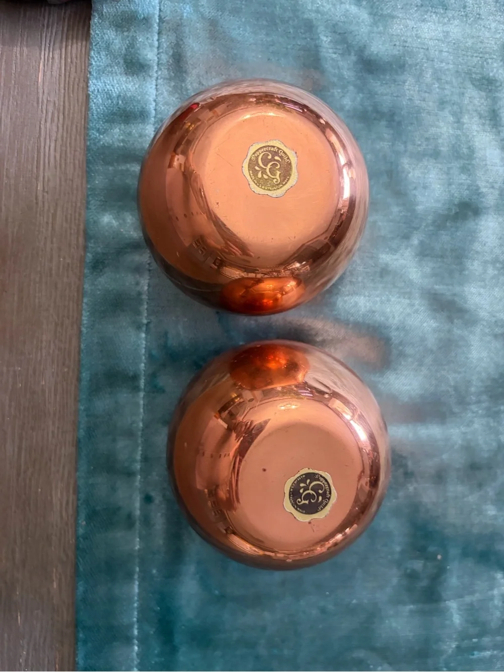Copper Finish Round Votive Holders - Pair